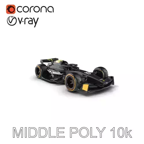 Aggressive Formula  Racer Matte Black Model Pack Low-poly 3D model