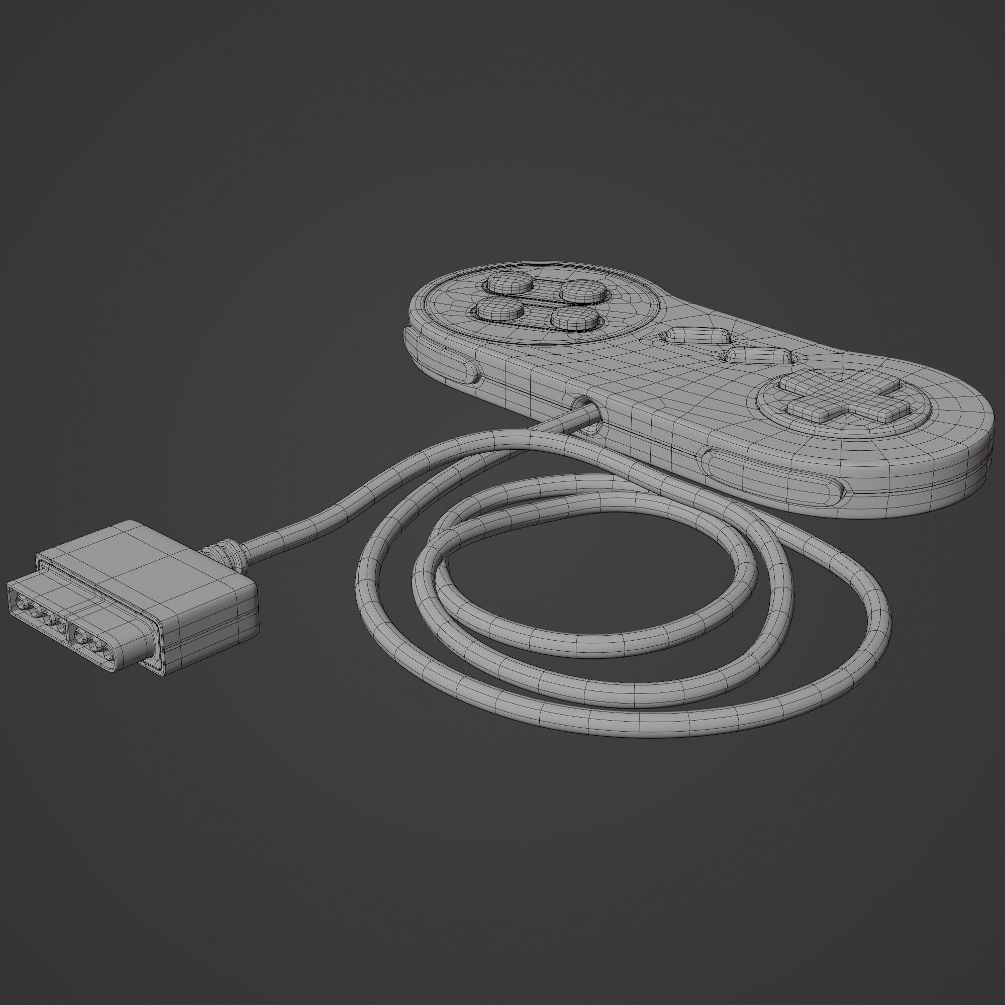 Retro Gamepad 3D model_11