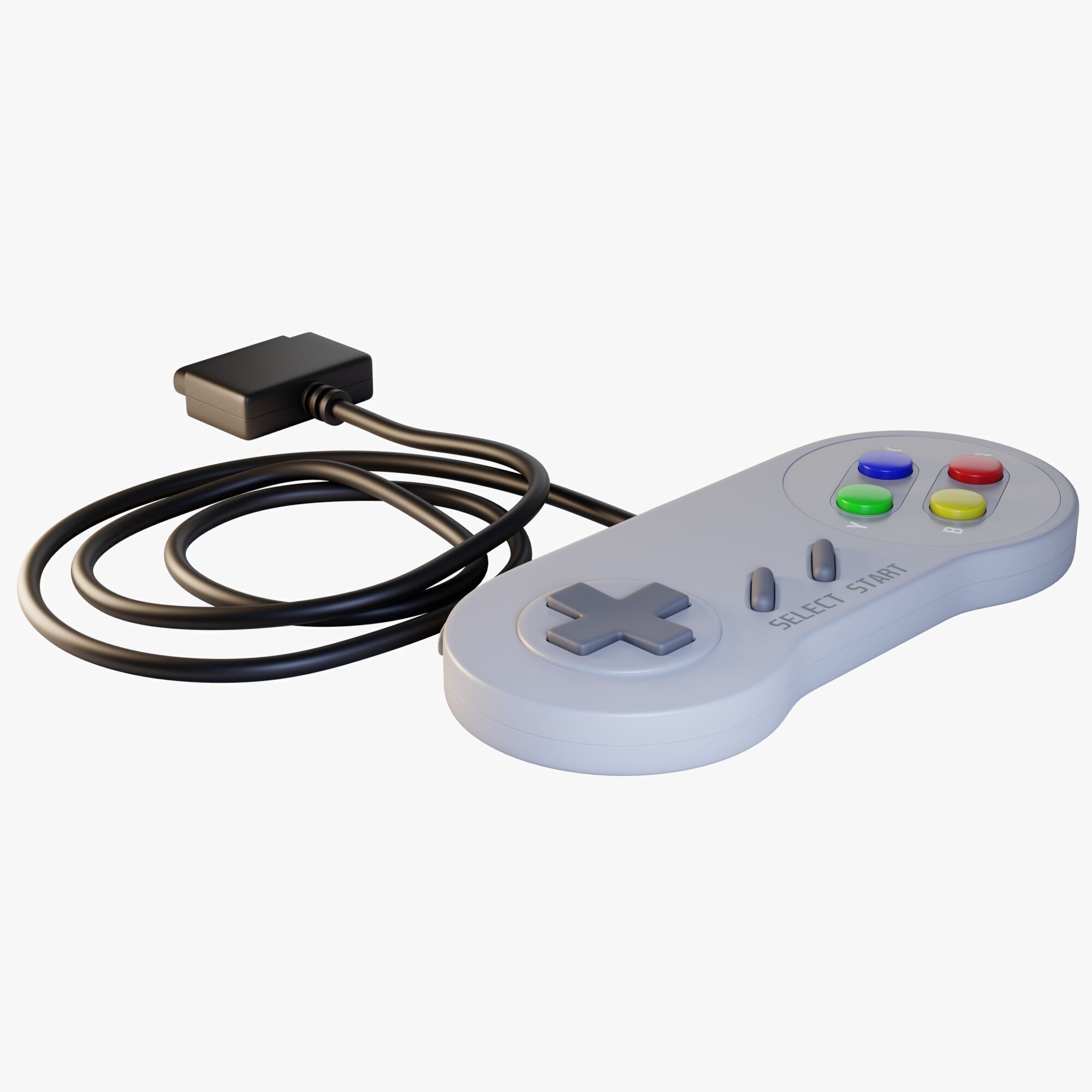 Retro Gamepad 3D model_2