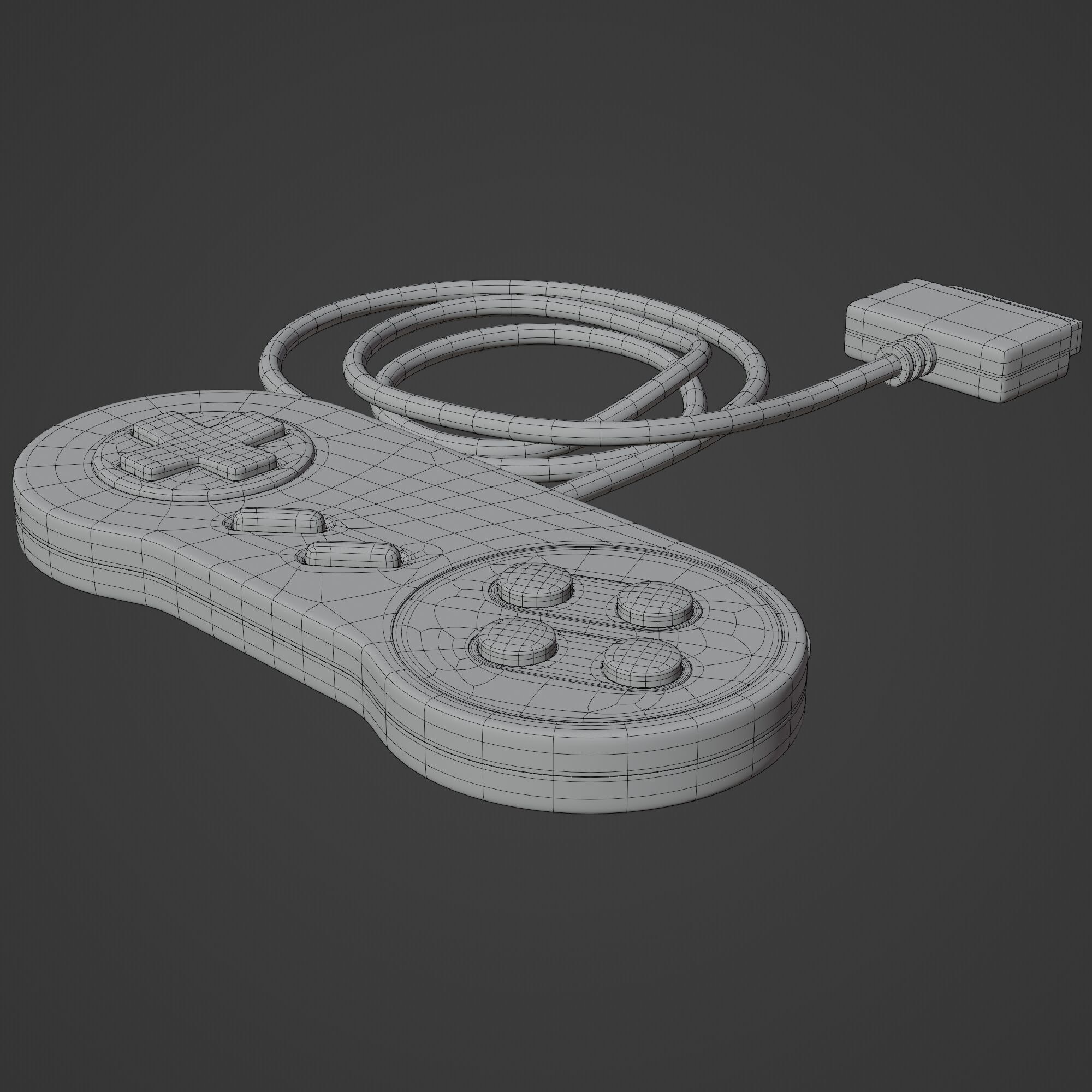 Retro Gamepad 3D model_7