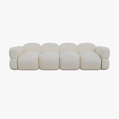 Fluffy Sofa Low-poly 3D model