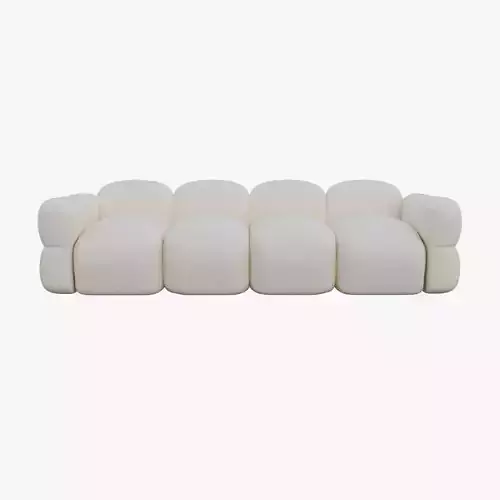 Fluffy Sofa Low-poly 3D model