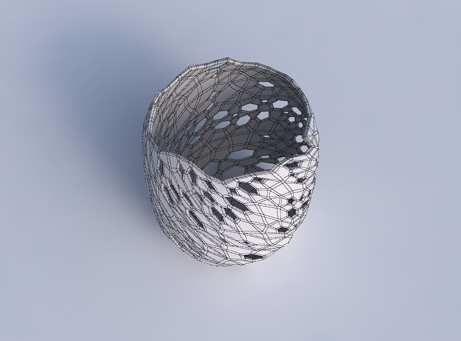 Bowl cylindrical with twisted crystal skin with holes 2 3D model_6