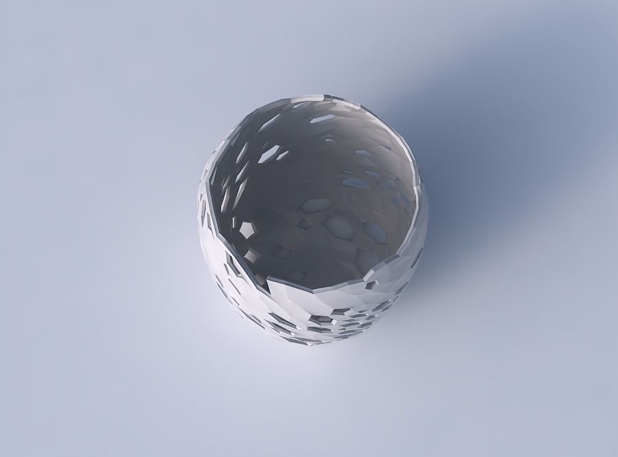 Bowl cylindrical with twisted crystal skin with holes 2 3D model_2