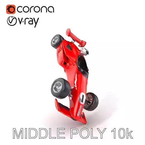 Classic Red Formula  Car D model pack Low-poly 3D model
