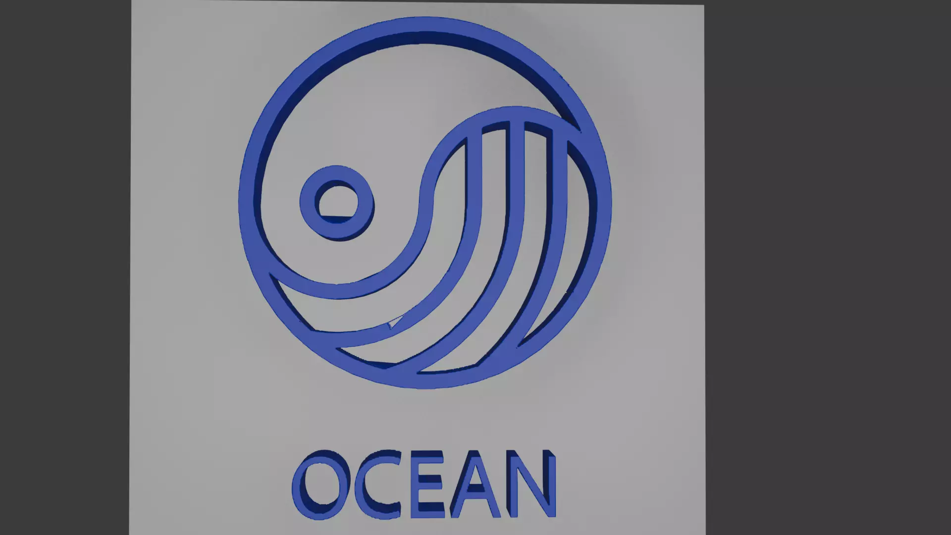 Logo Ocean 3D 3D model_0