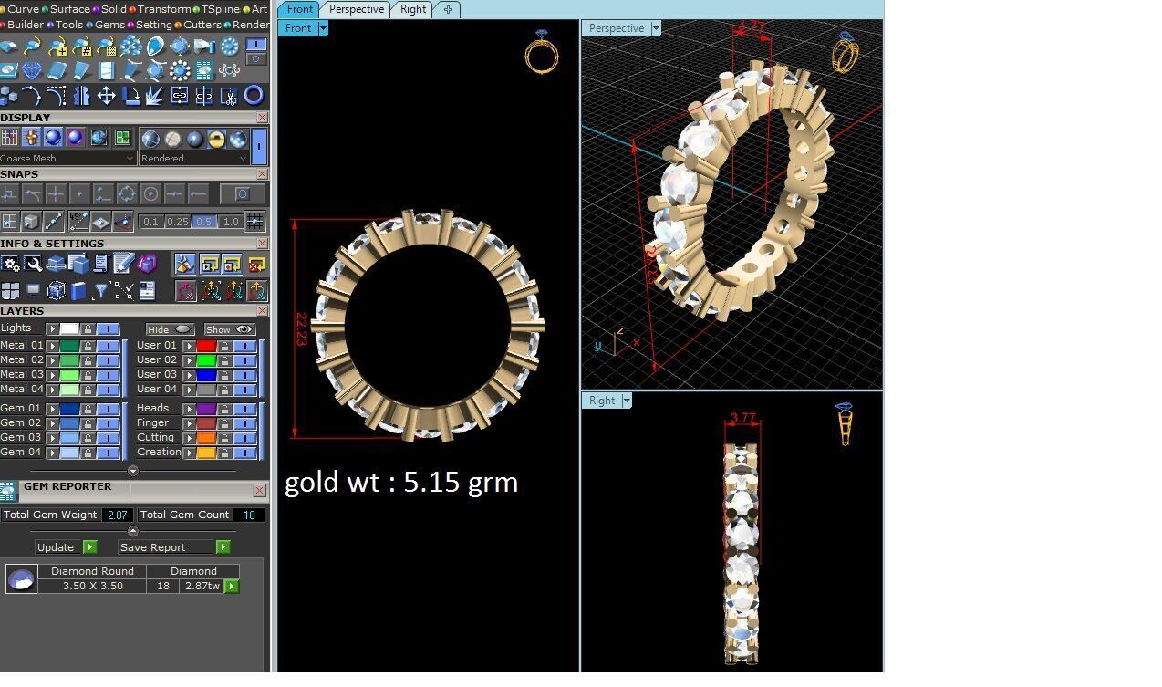 Women Ring  Render 3dm STL OBJ FBX Details 3D print model_6