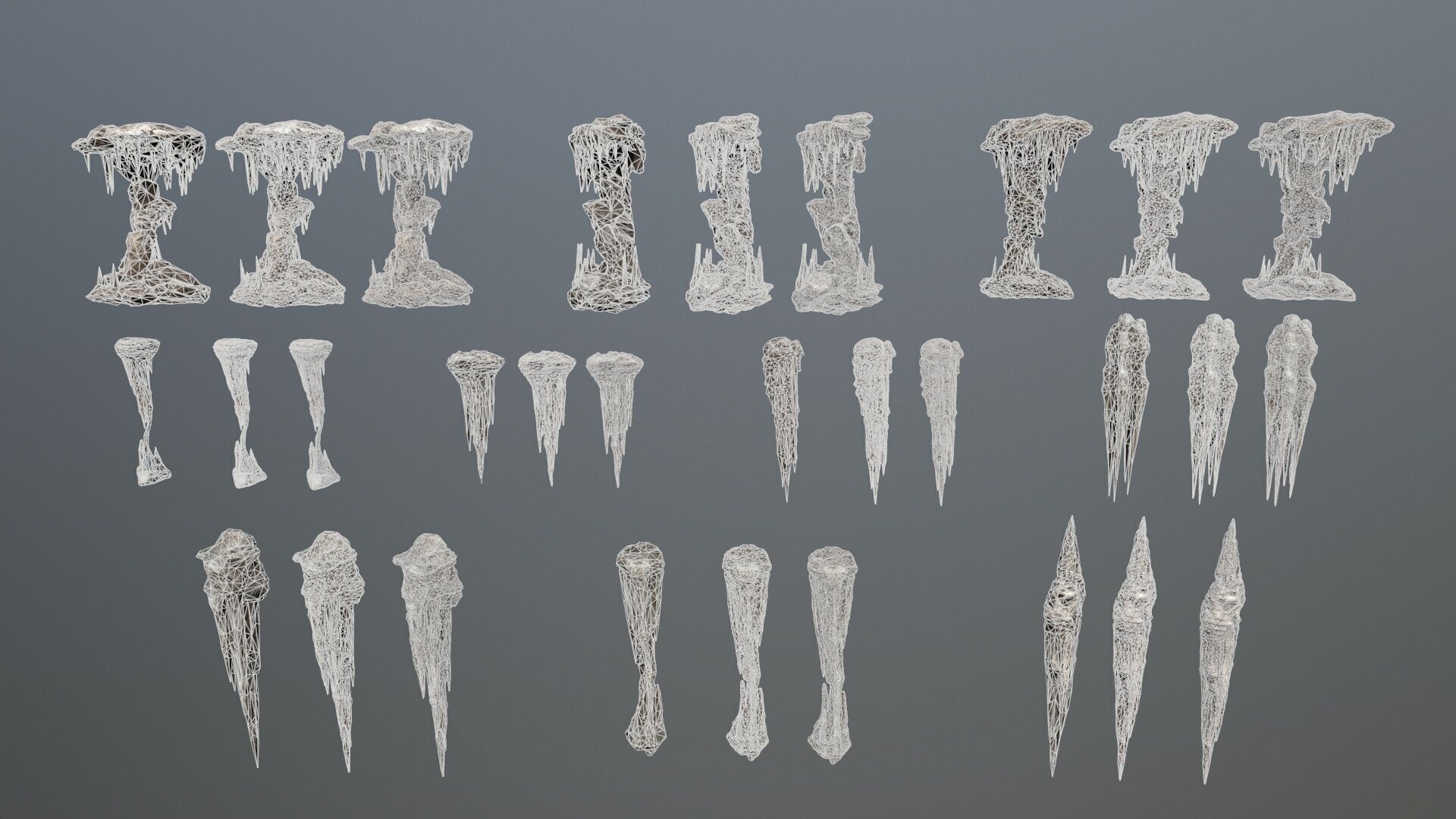 cave rocks Low-poly 3D model_22