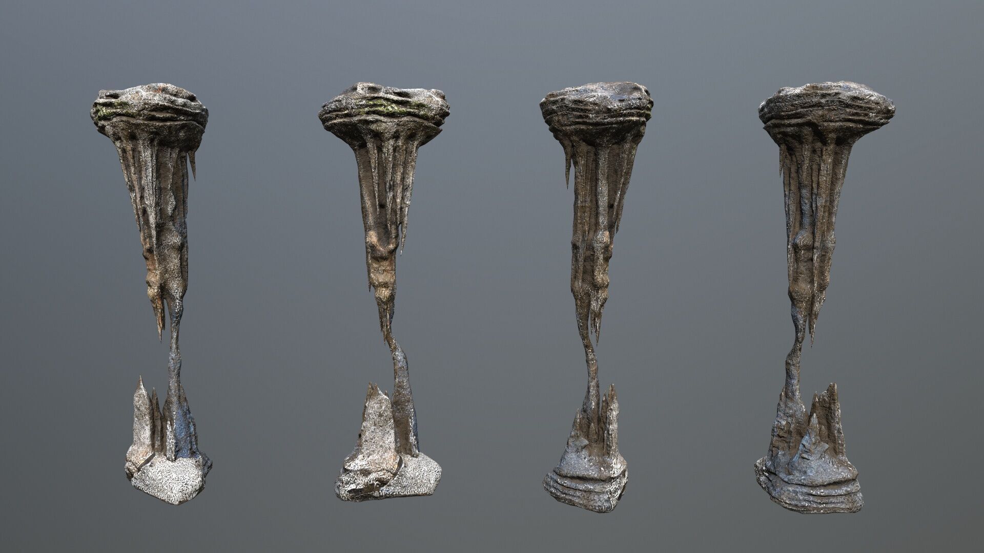 cave rocks Low-poly 3D model_8