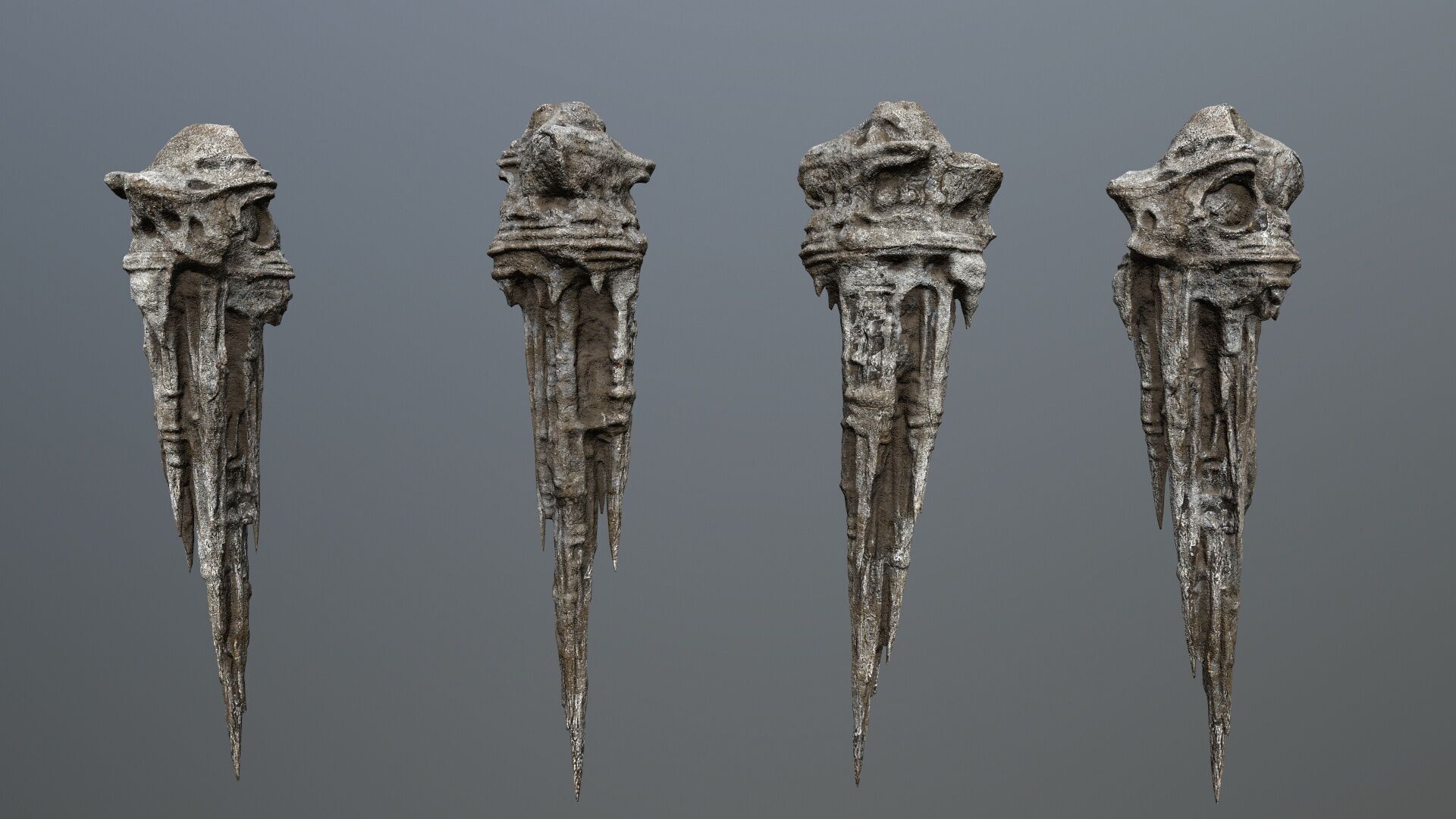 cave rocks Low-poly 3D model_4