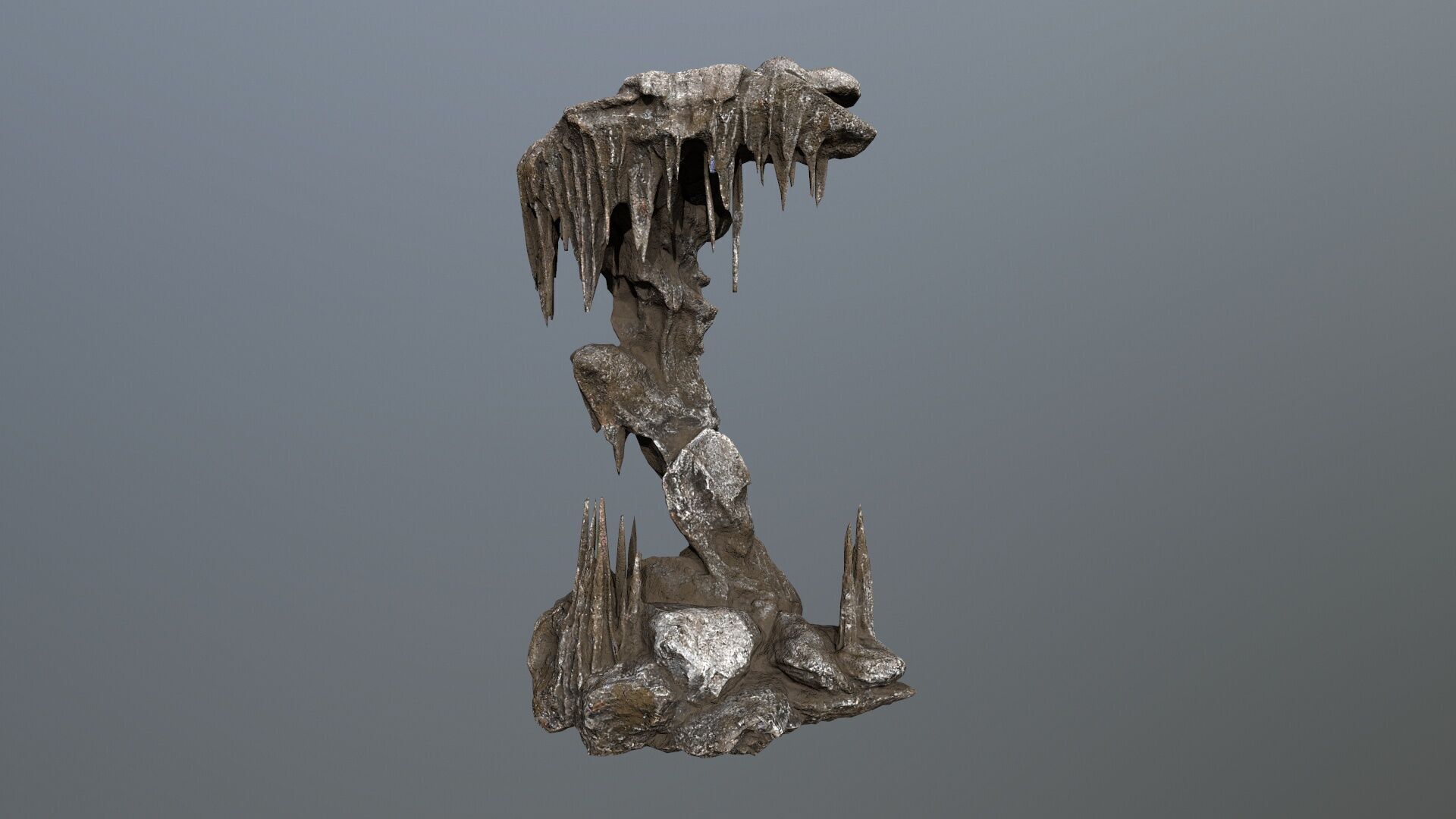 cave rocks Low-poly 3D model_12