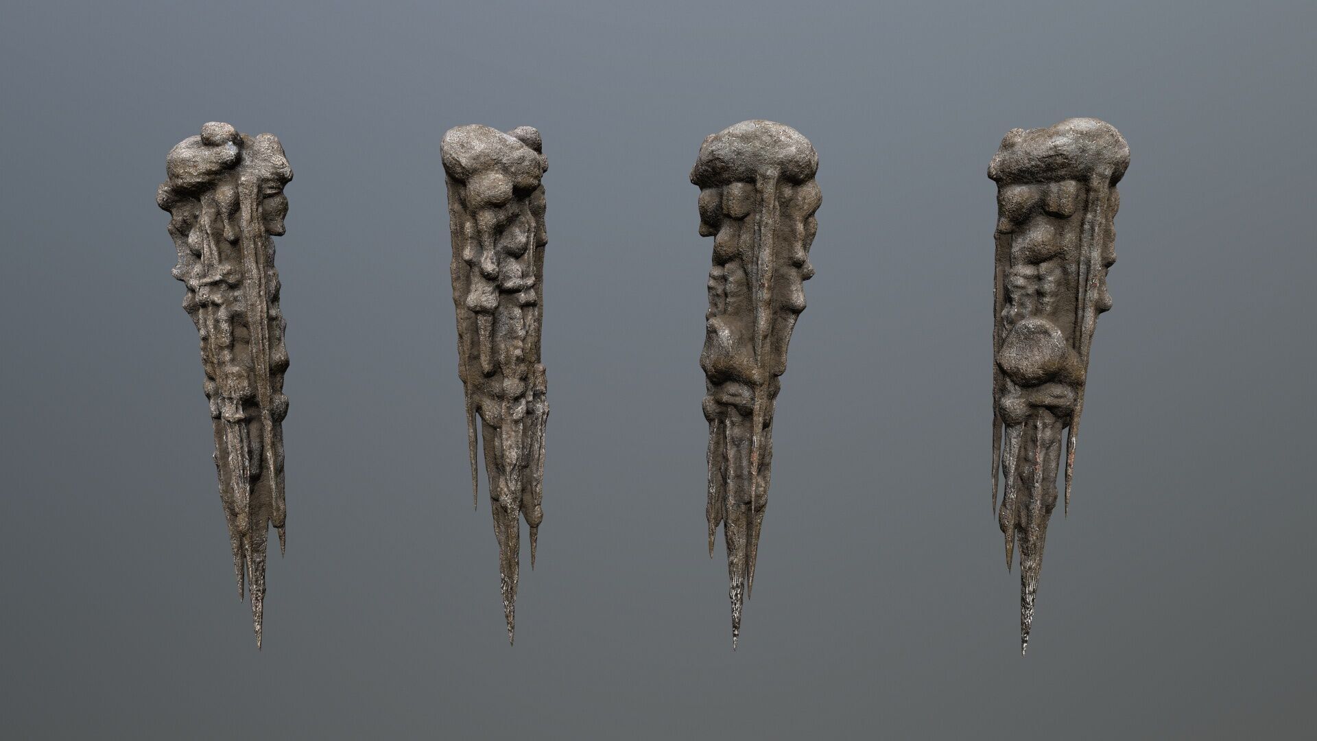 cave rocks Low-poly 3D model_9