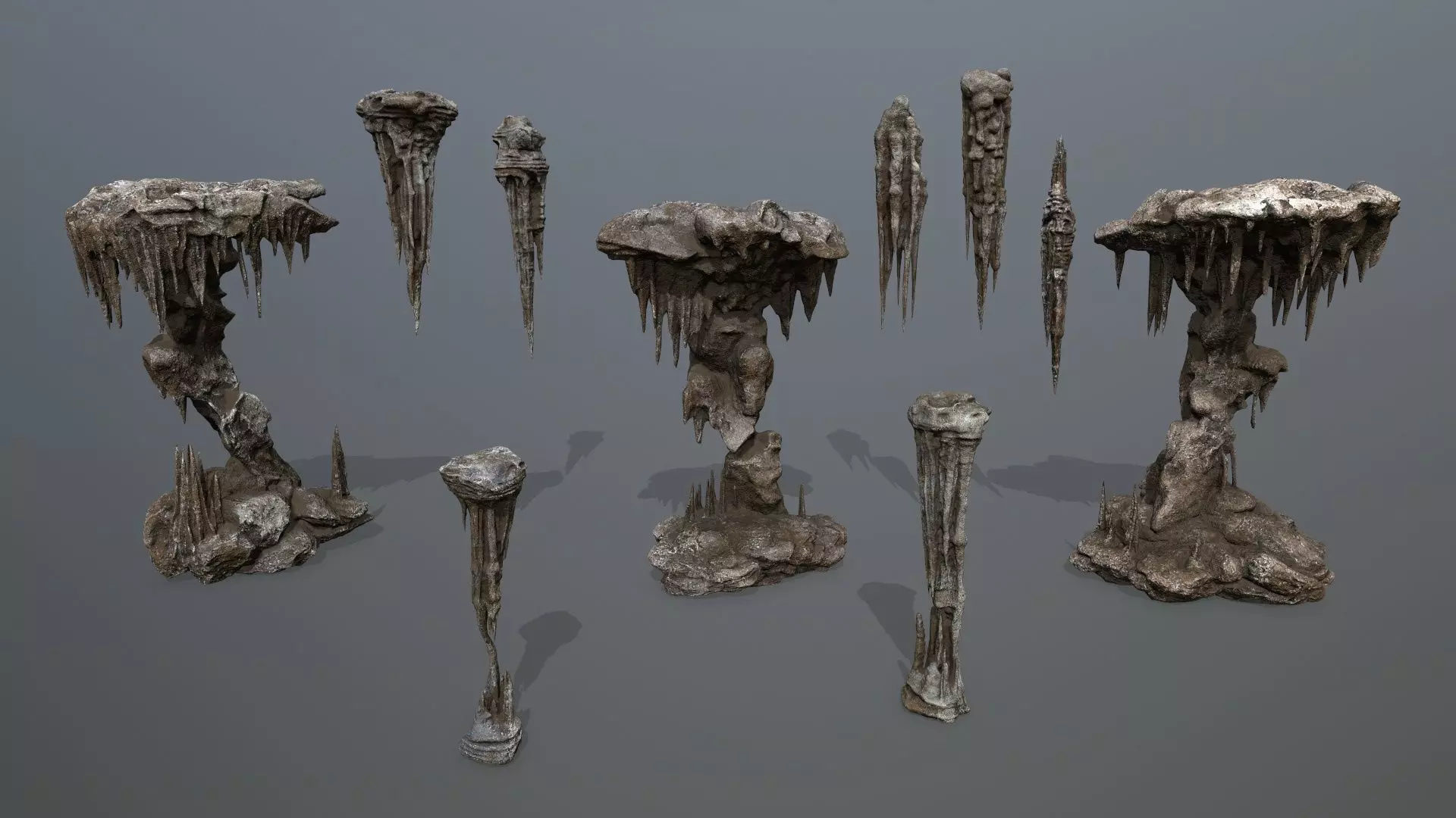 cave rocks Low-poly 3D model_0