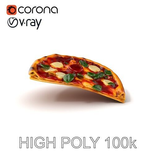 Margherita Artisan Pizza D Model Pack Low-poly 3D model 2
