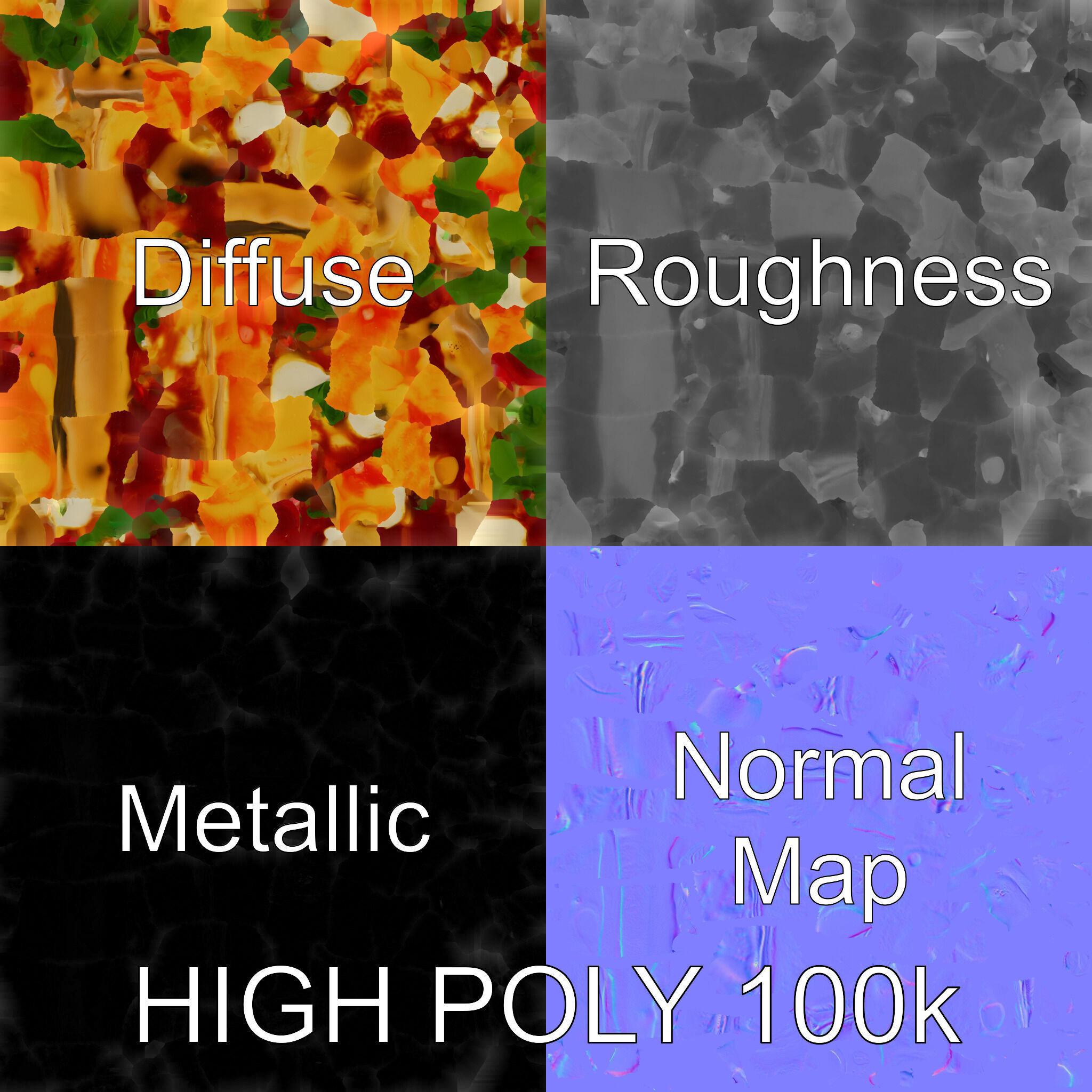 Margherita Artisan Pizza D Model Pack Low-poly 3D model_3