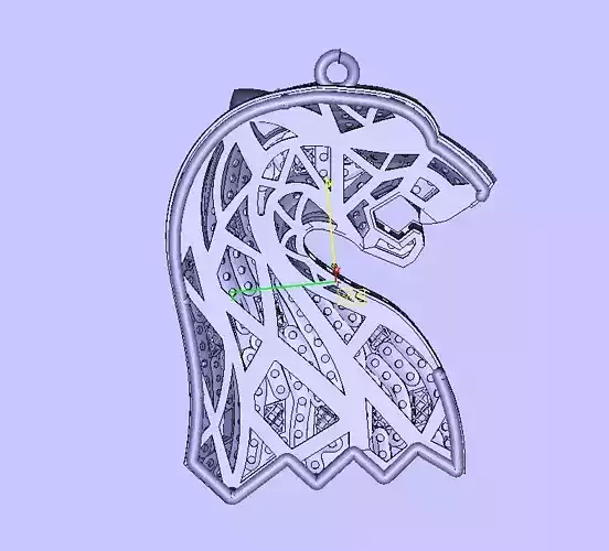 3D specially designed tiger necklace model 3D print model