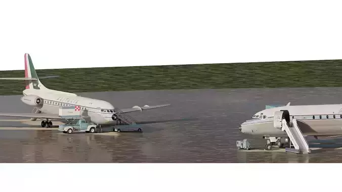 Douglas DC-8-43 and Sud Aviation CARAVELLE 3D model