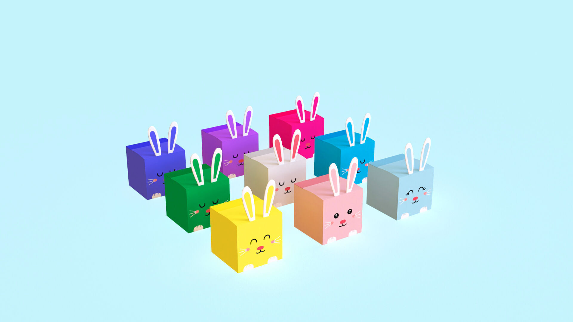 Low-Poly Easter Gift Box 01 Low-poly 3D model_3