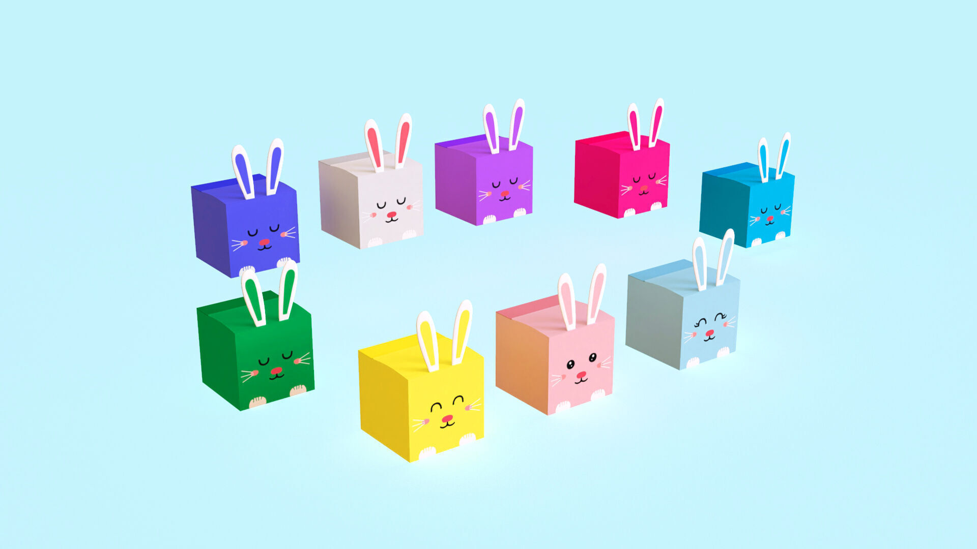 Low-Poly Easter Gift Box 01 Low-poly 3D model_2