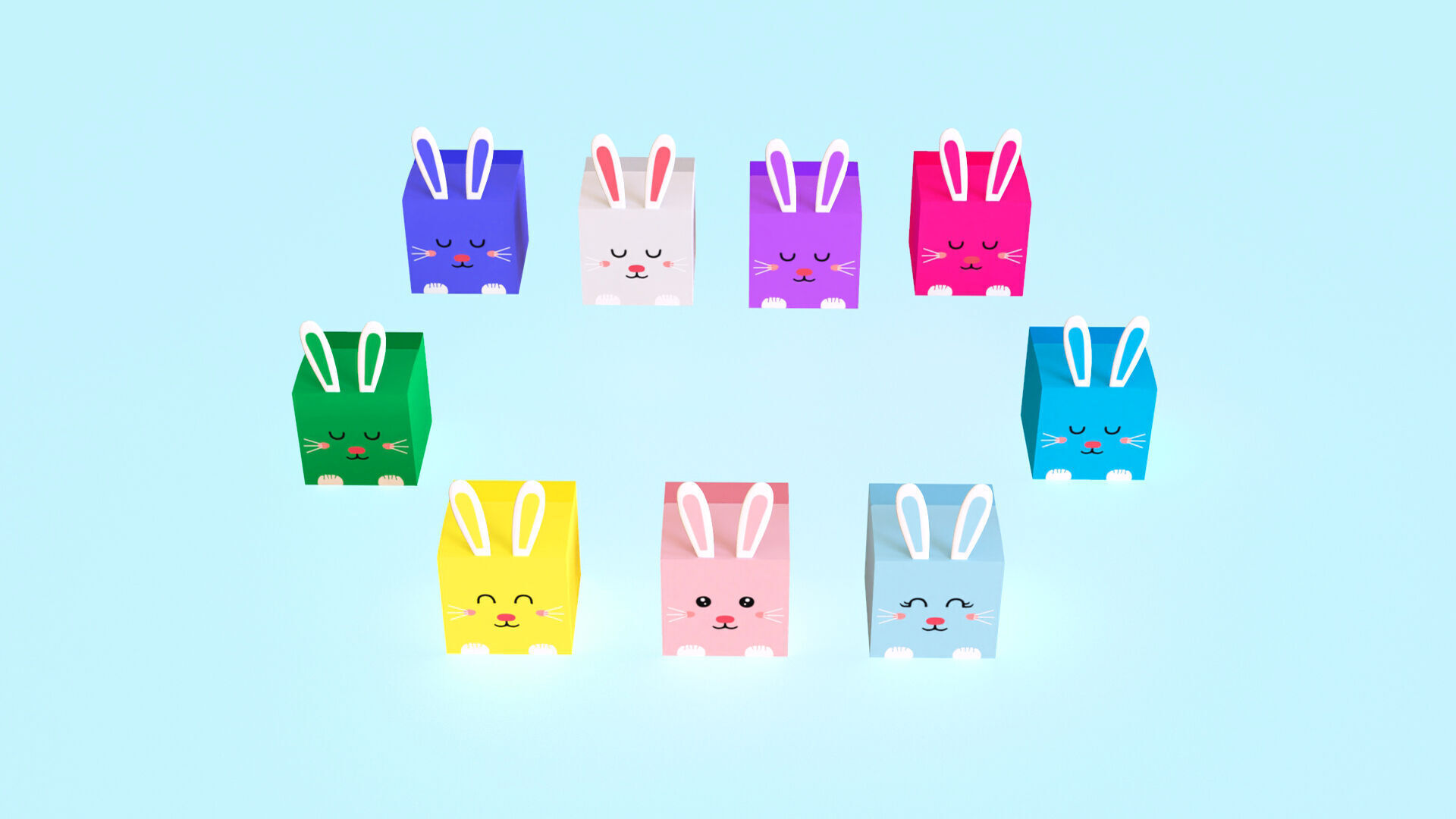 Low-Poly Easter Gift Box 01 Low-poly 3D model_1