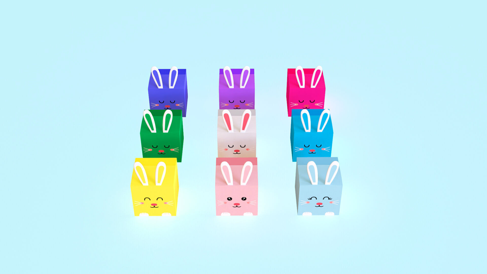 Low-Poly Easter Gift Box 01 Low-poly 3D model_4