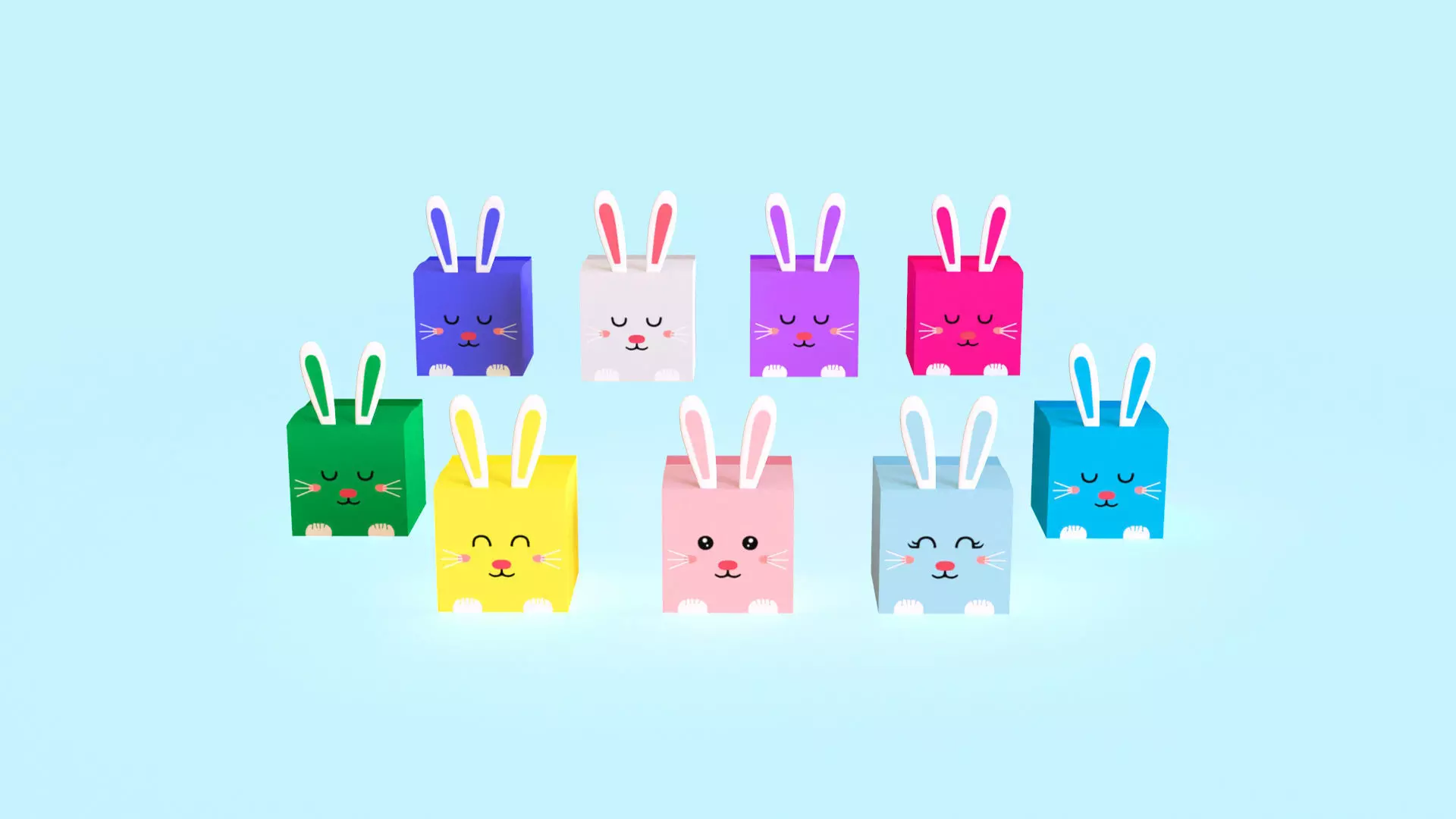 Low-Poly Easter Gift Box 01 Low-poly 3D model_0