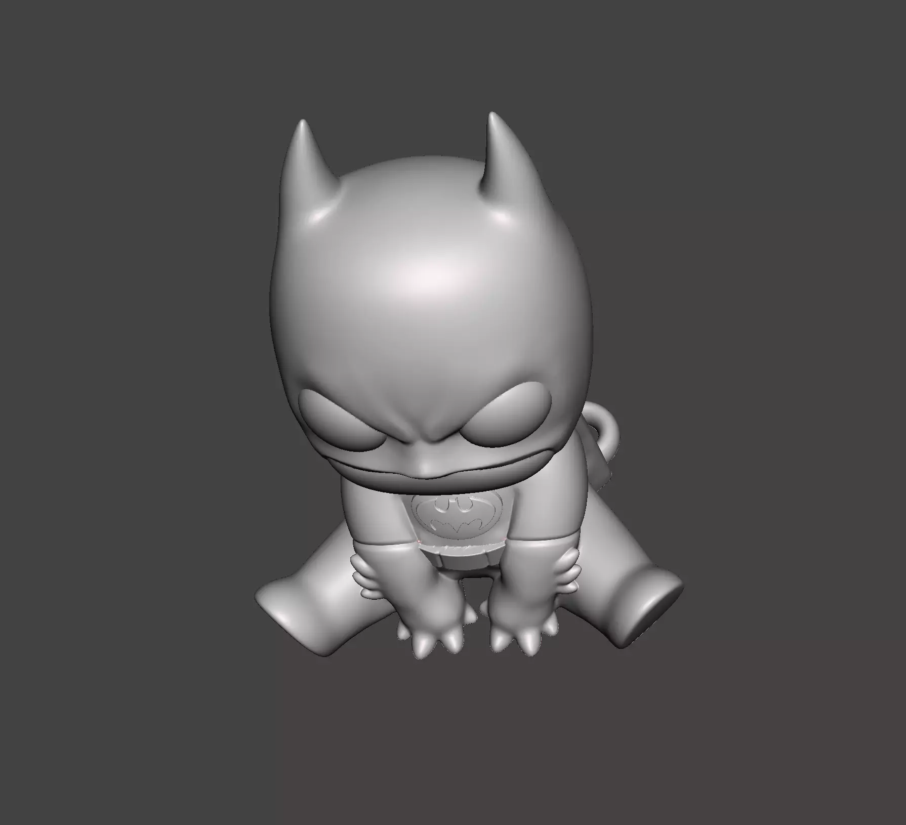 Chibhi Batman angry sitting pose stl for 3d printing 3D print model_0
