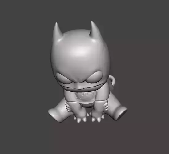 Chibhi Batman angry sitting pose stl for 3d printing