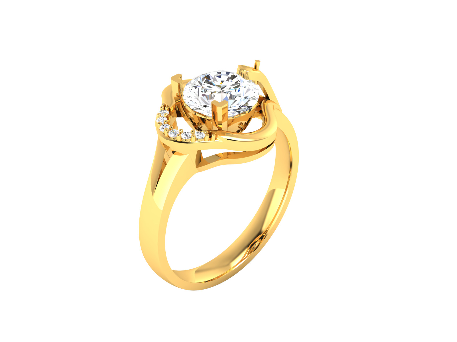 Women Ring Render 3dm STL OBJ FBX Details 3D print model_5