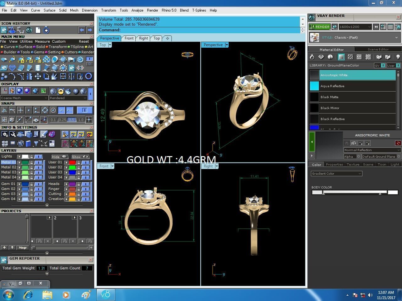 Women Ring Render 3dm STL OBJ FBX Details 3D print model_13