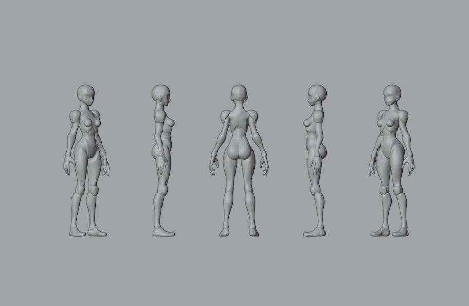 Futuristic Female Robot Assistant 3D model_10