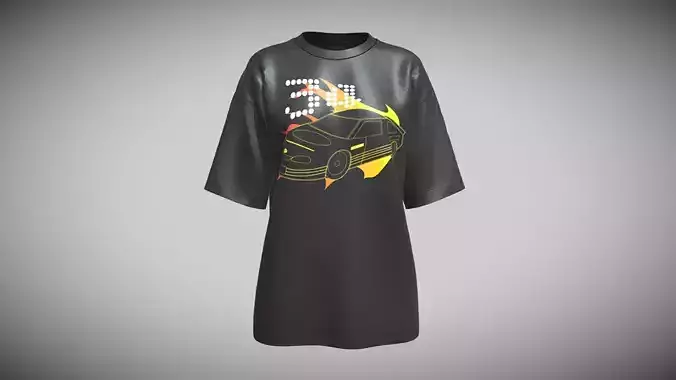 Ladies Tops-Electric Burn Up In Low Poly