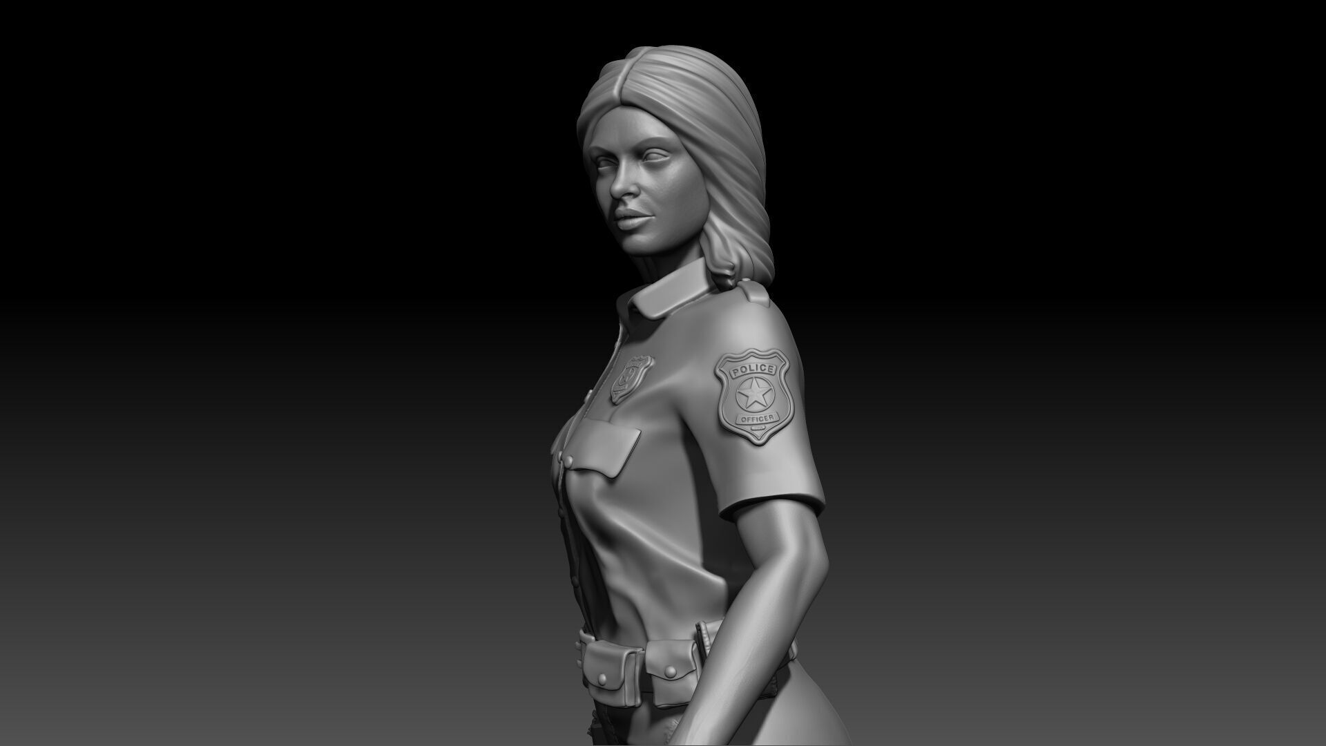  Police Girl for 3d Print 3D print model_22