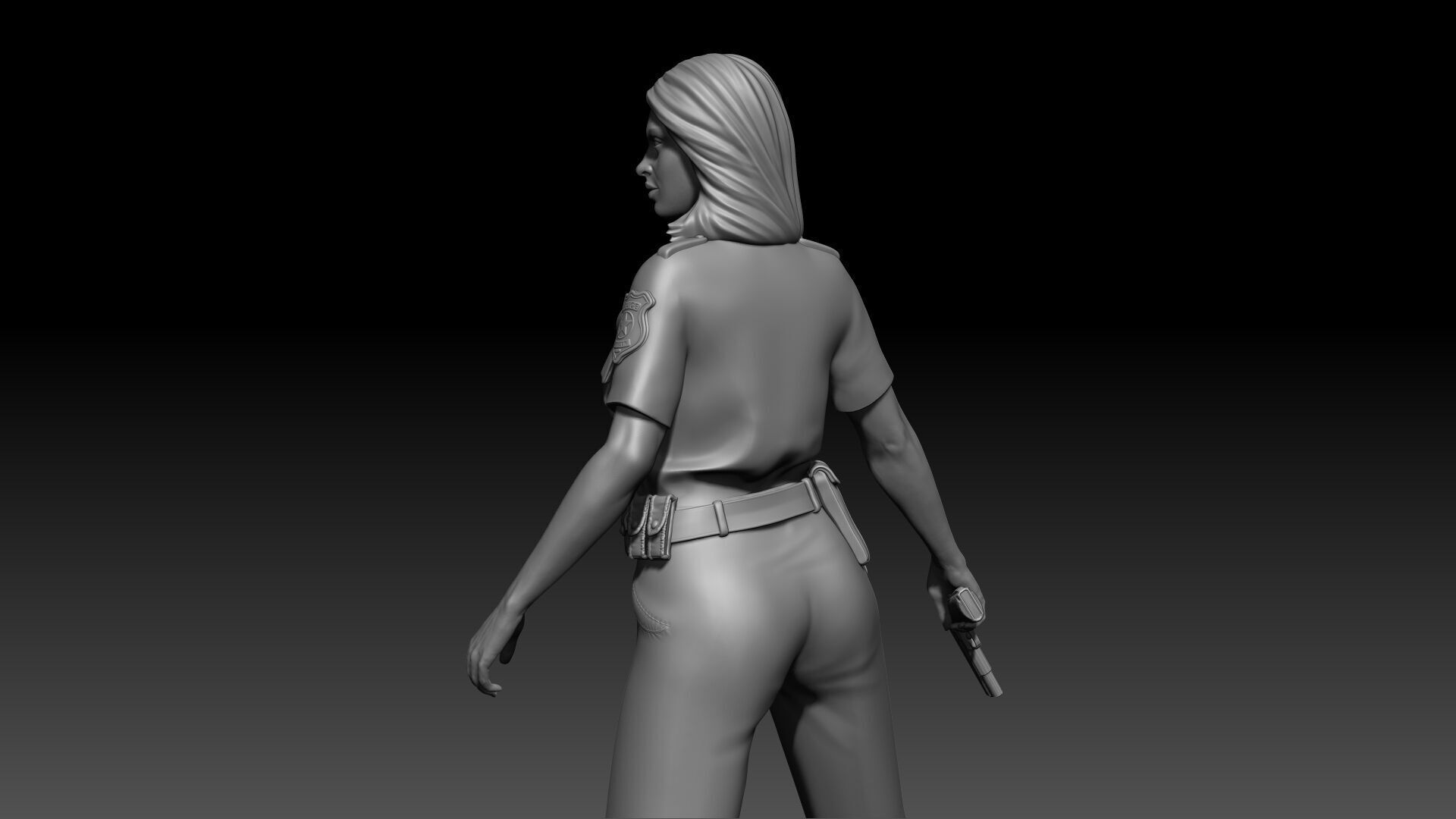  Police Girl for 3d Print 3D print model_5