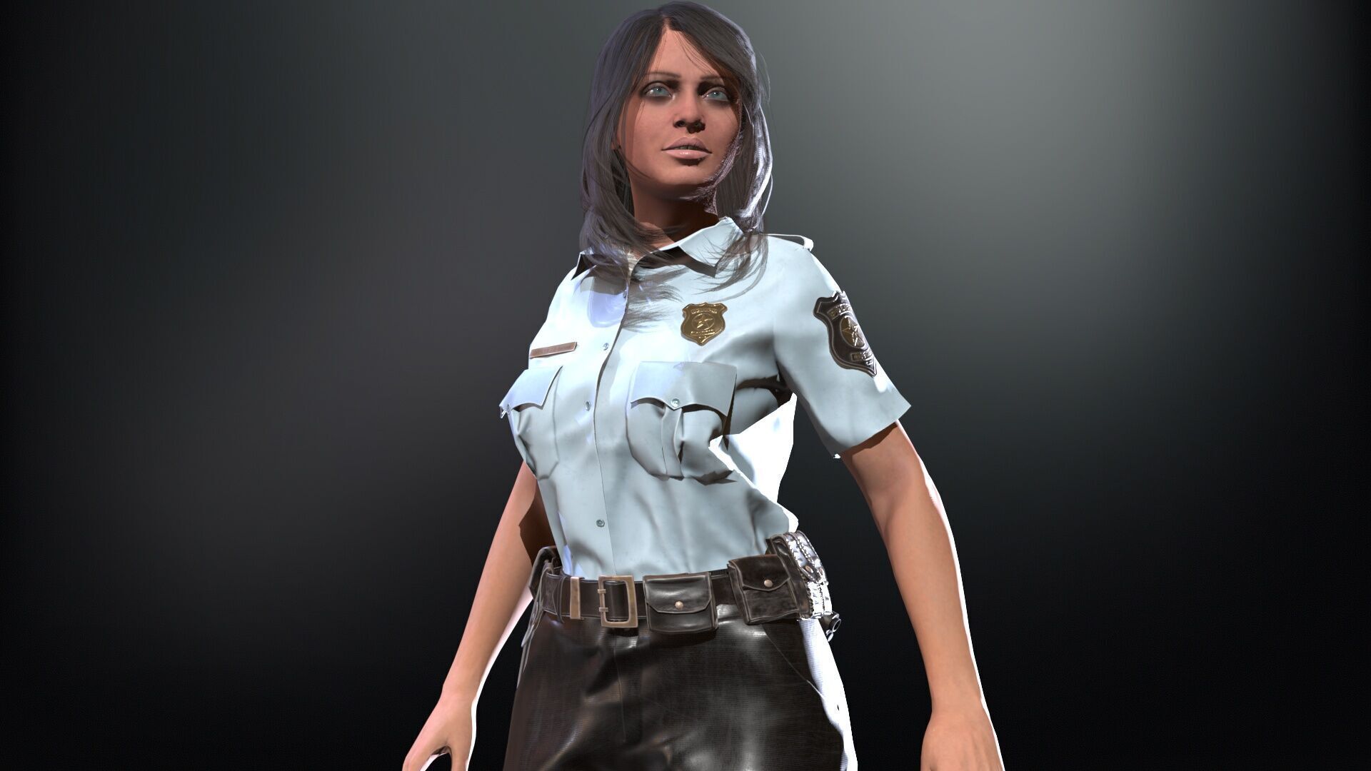  Police Girl for 3d Print 3D print model_25