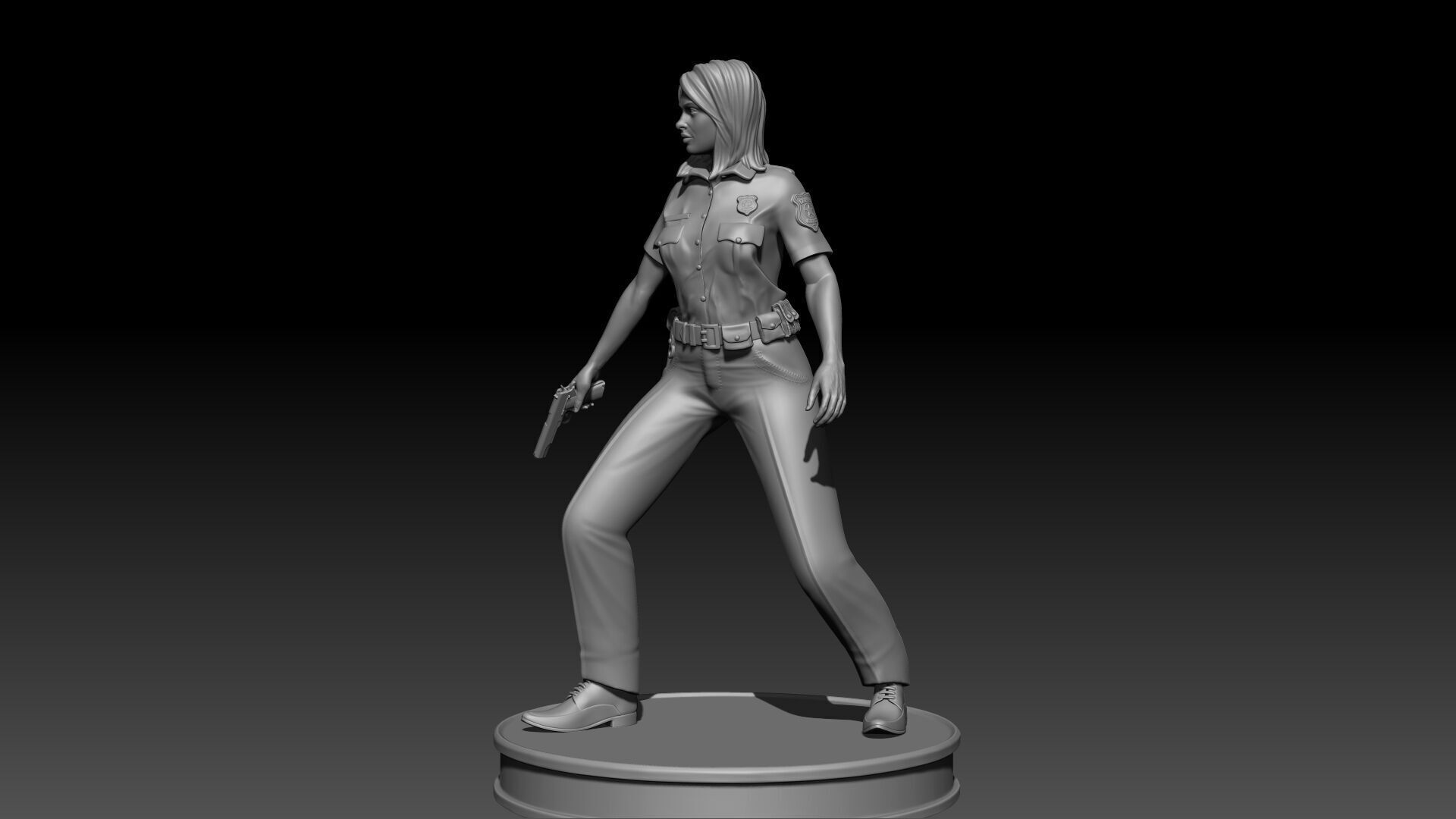  Police Girl for 3d Print 3D print model_12