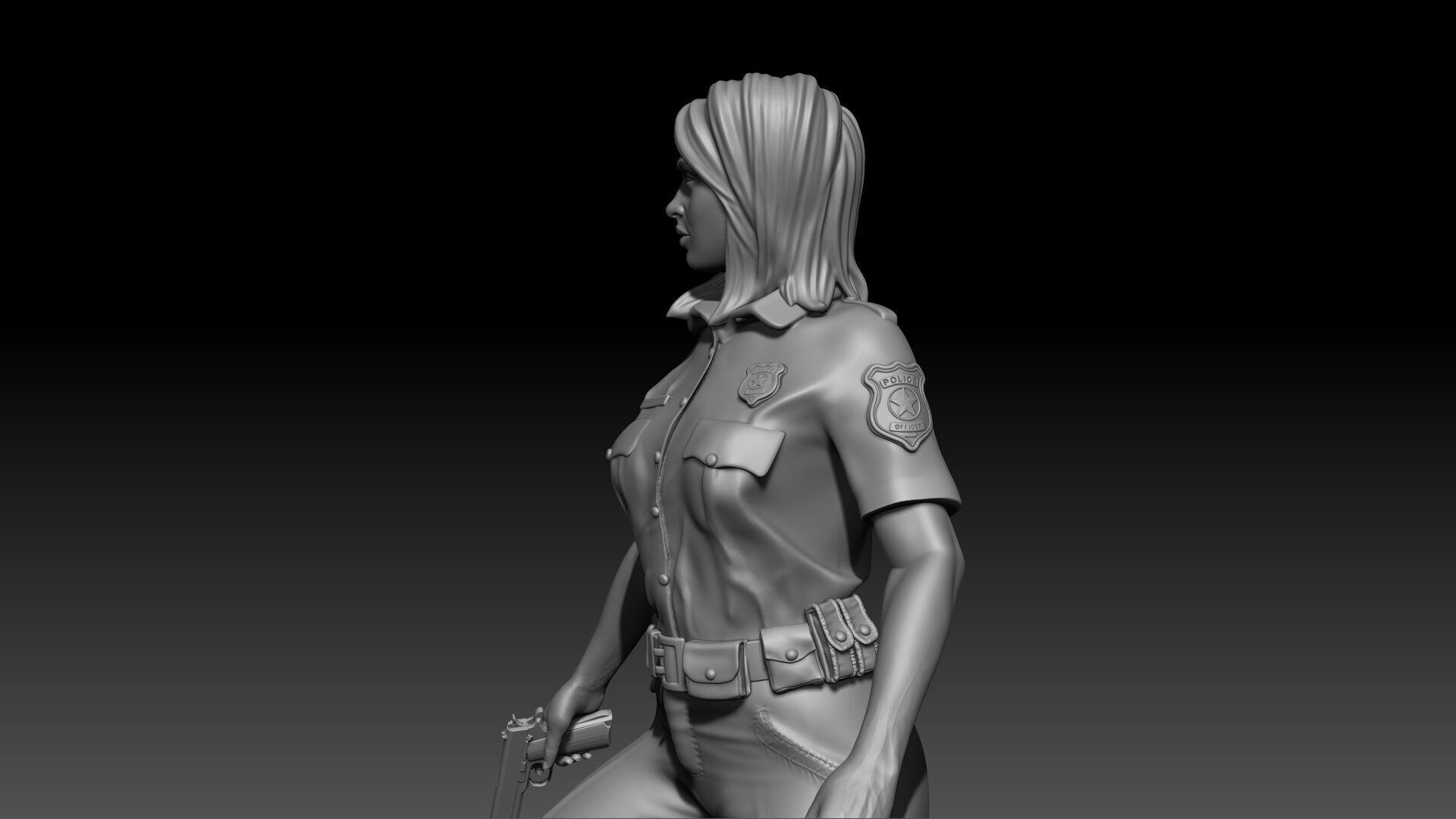  Police Girl for 3d Print 3D print model_19
