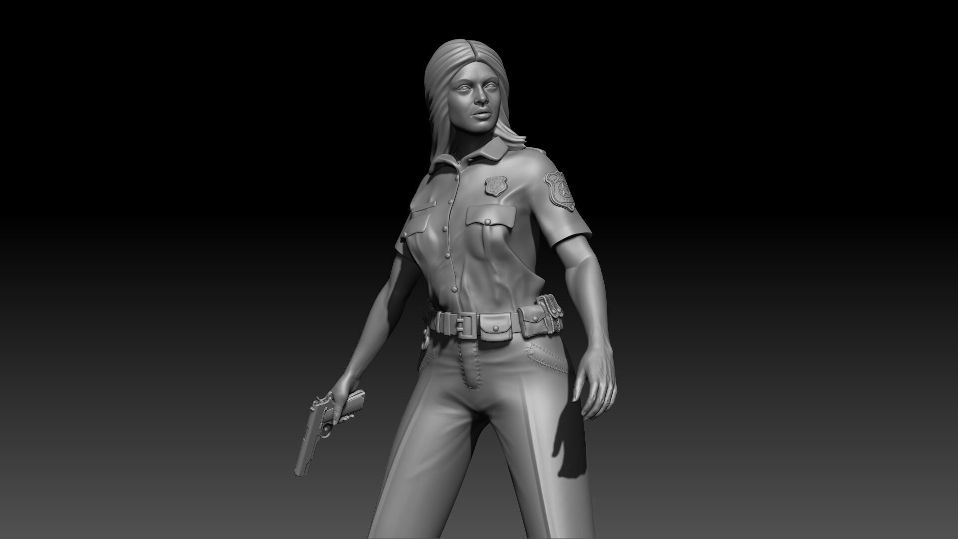  Police Girl for 3d Print 3D print model_15