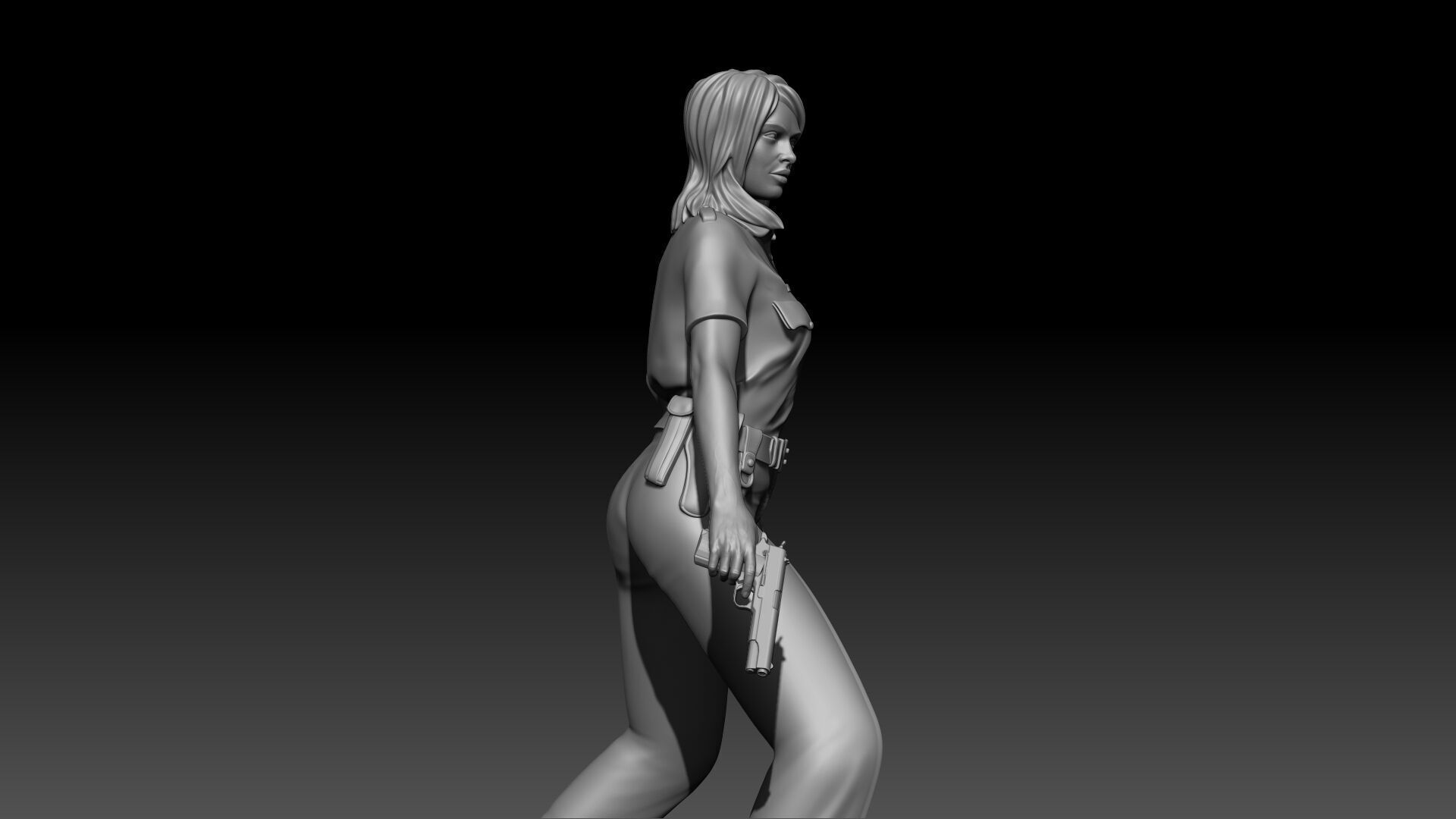  Police Girl for 3d Print 3D print model_7