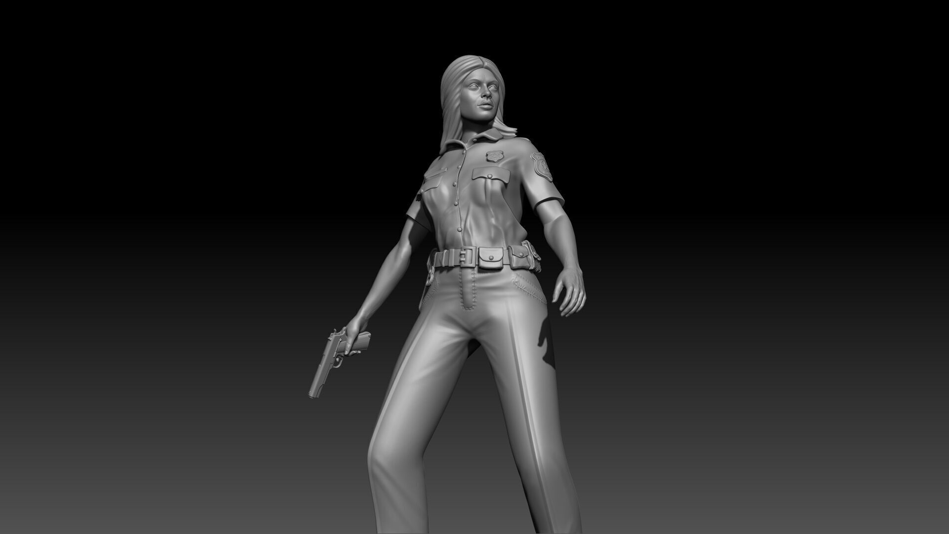  Police Girl for 3d Print 3D print model_8