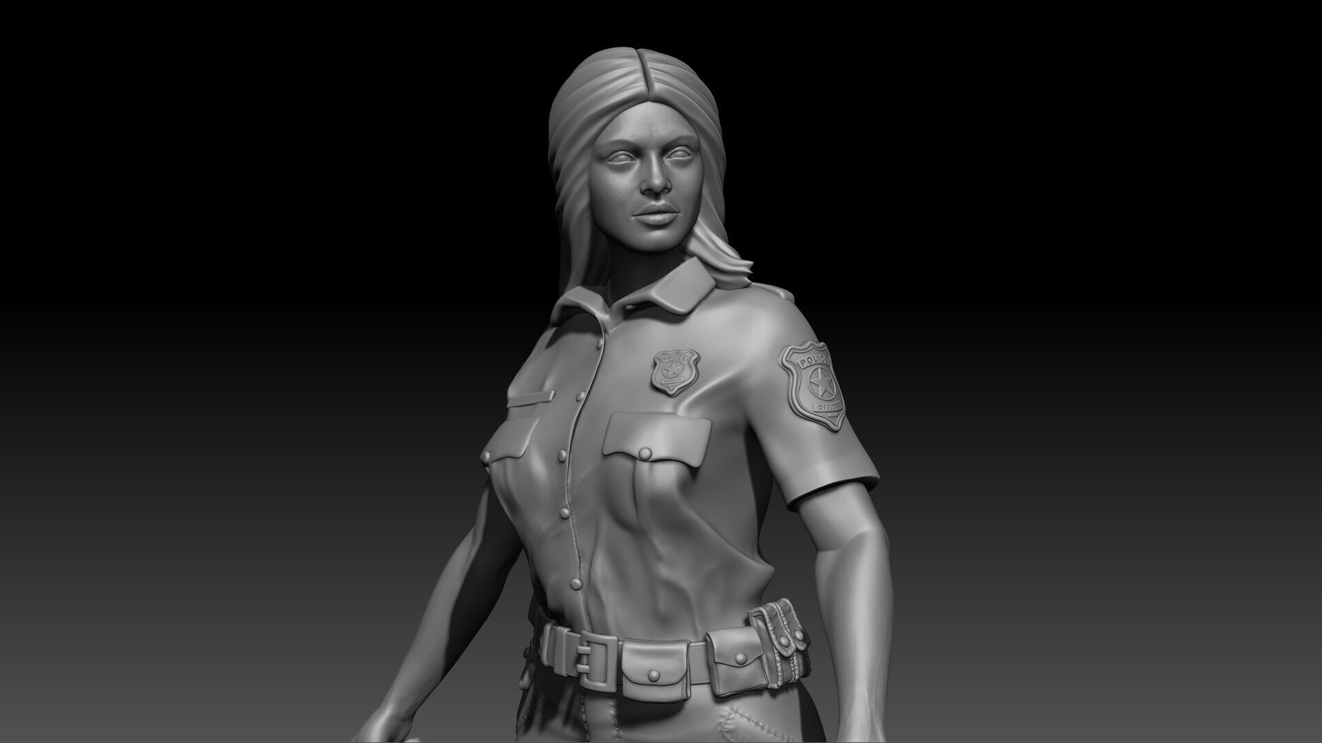 Police Girl for 3d Print 3D print model_20