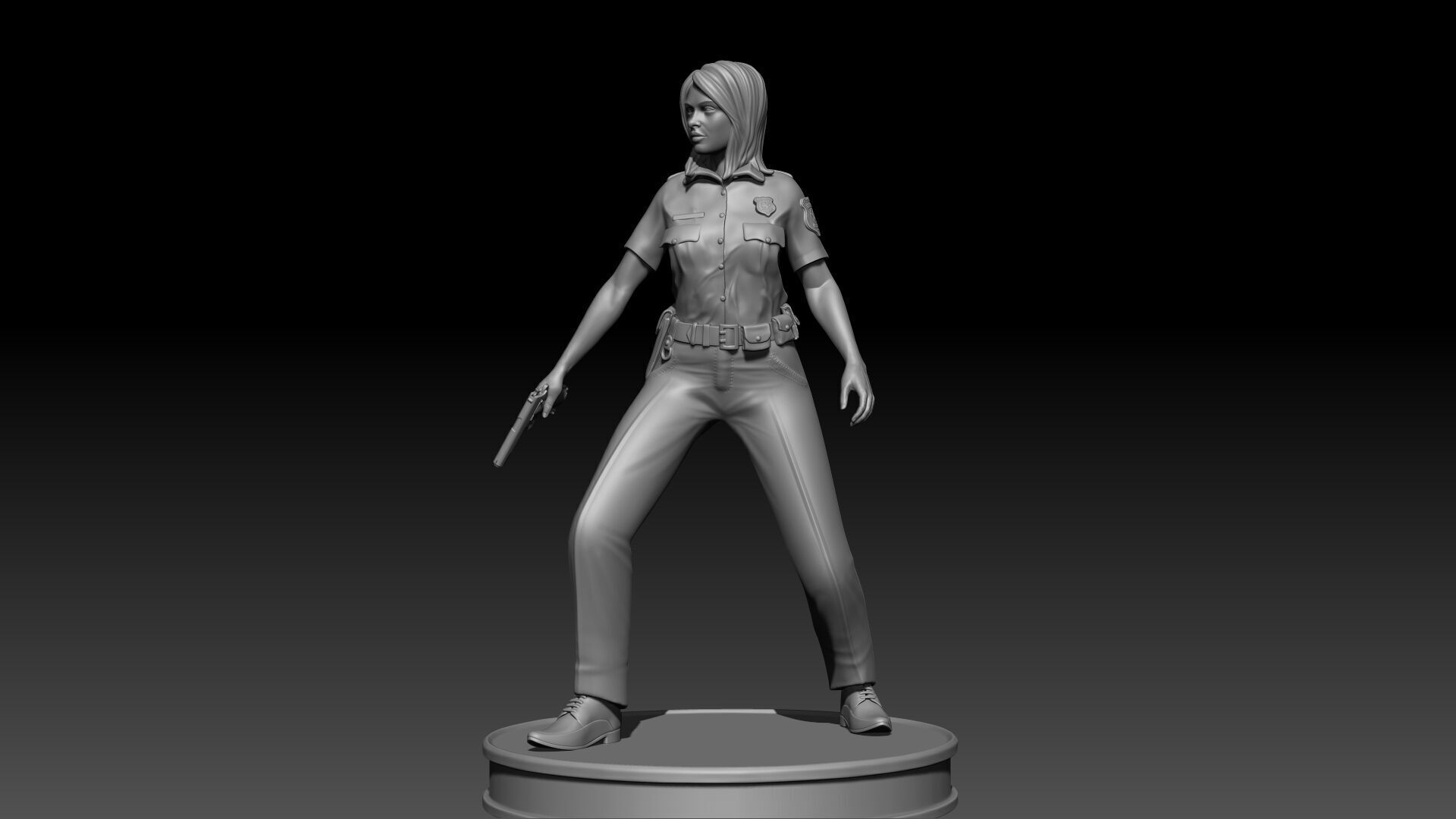  Police Girl for 3d Print 3D print model_14