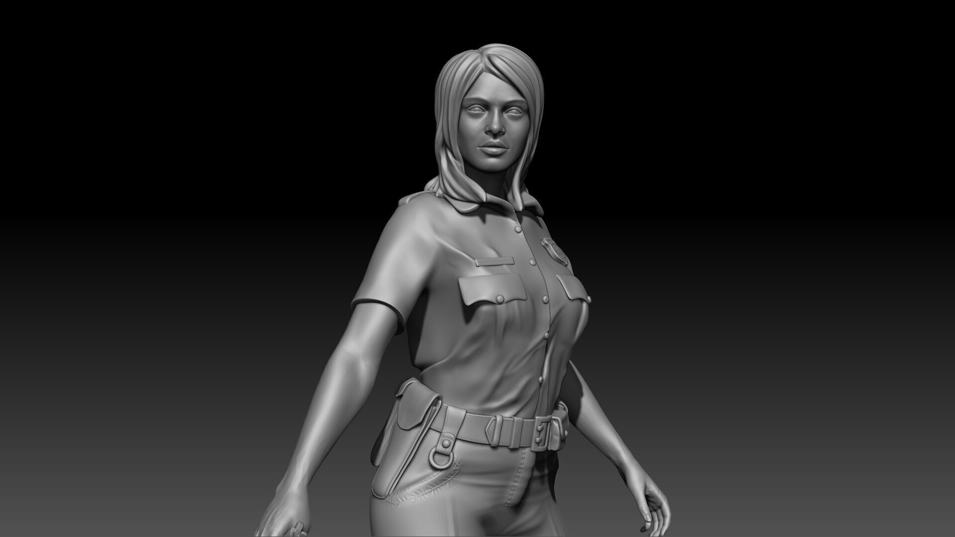  Police Girl for 3d Print 3D print model_17