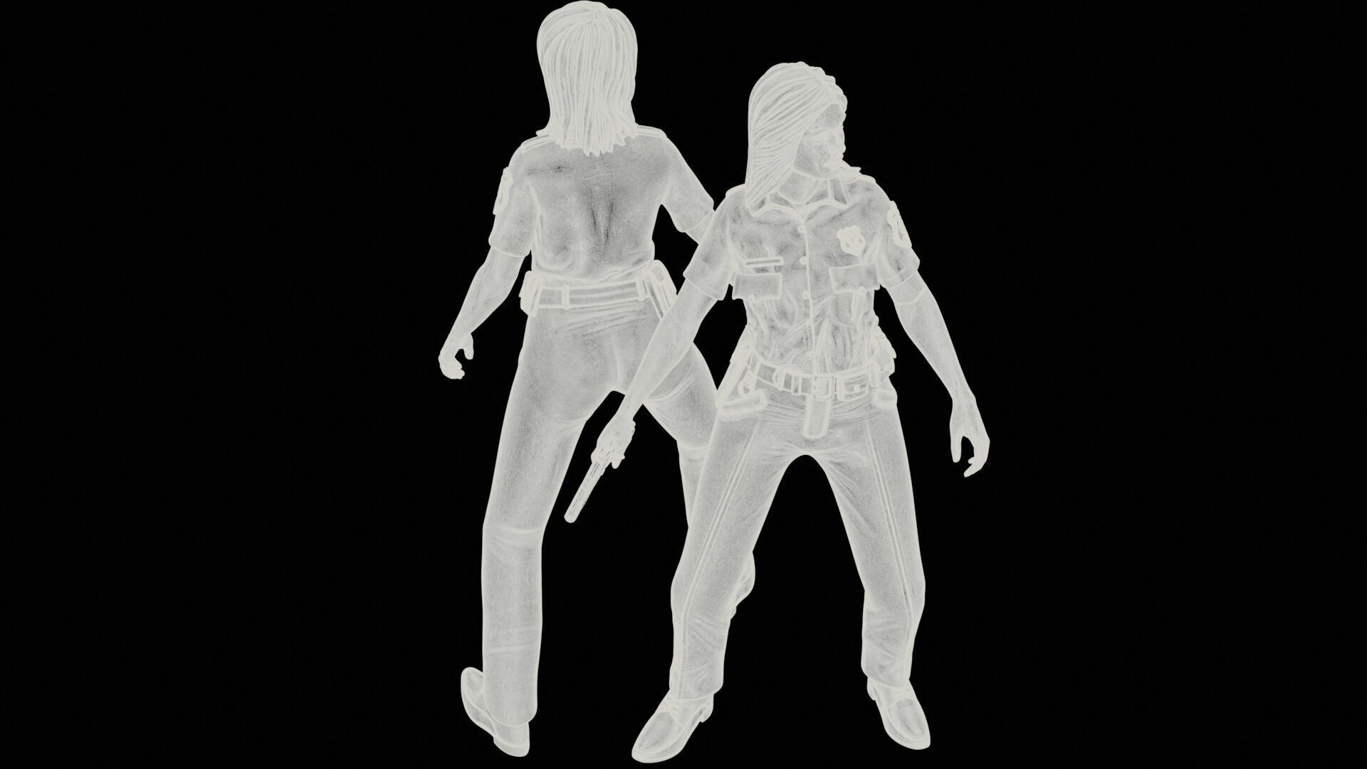  Police Girl for 3d Print 3D print model_24