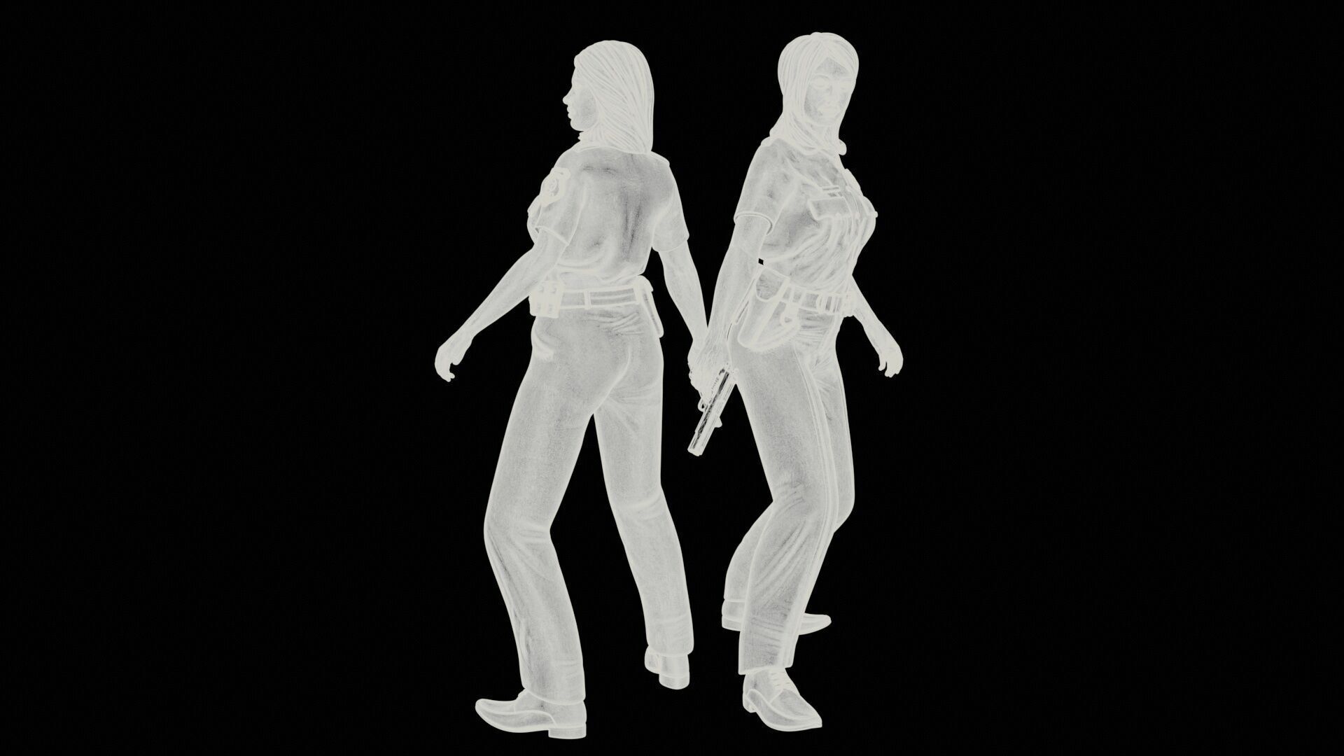  Police Girl for 3d Print 3D print model_23