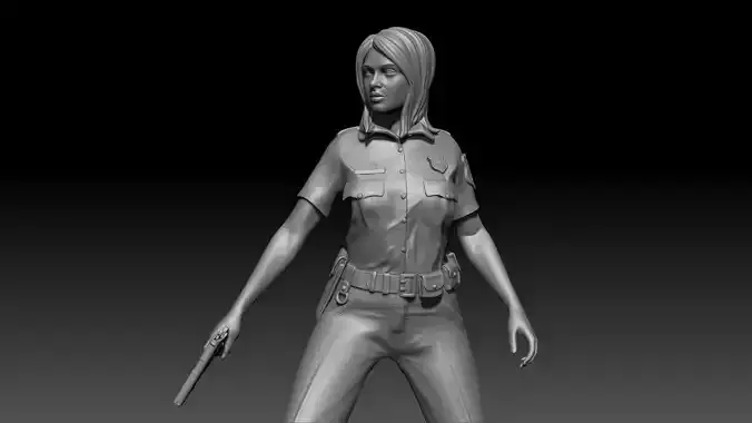  Police Girl for 3d Print