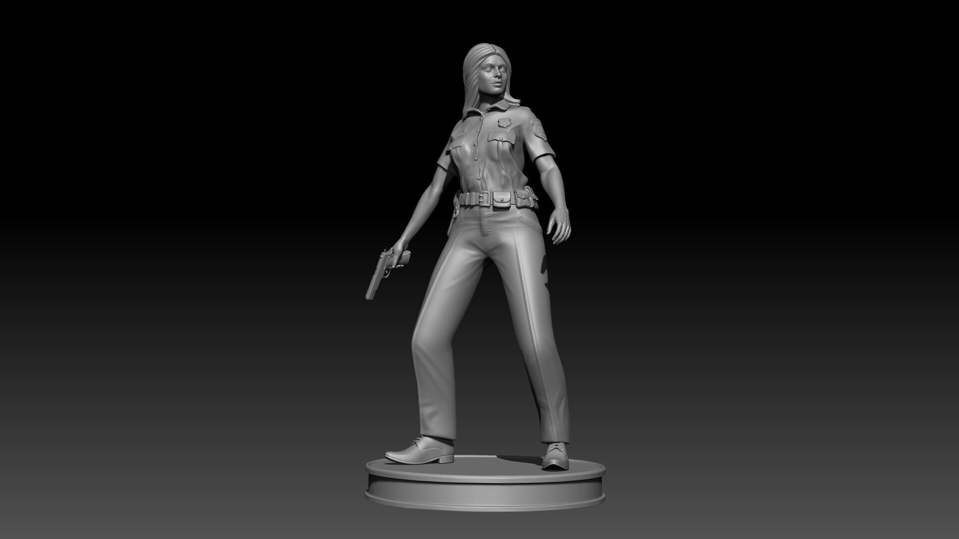  Police Girl for 3d Print 3D print model_3