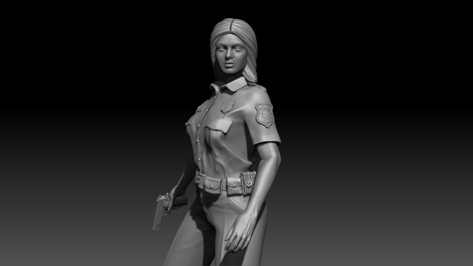  Police Girl for 3d Print 3D print model_6