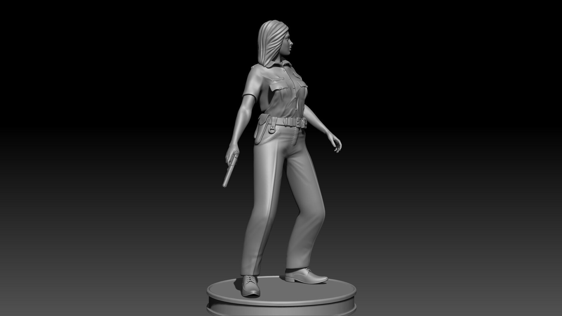  Police Girl for 3d Print 3D print model_11