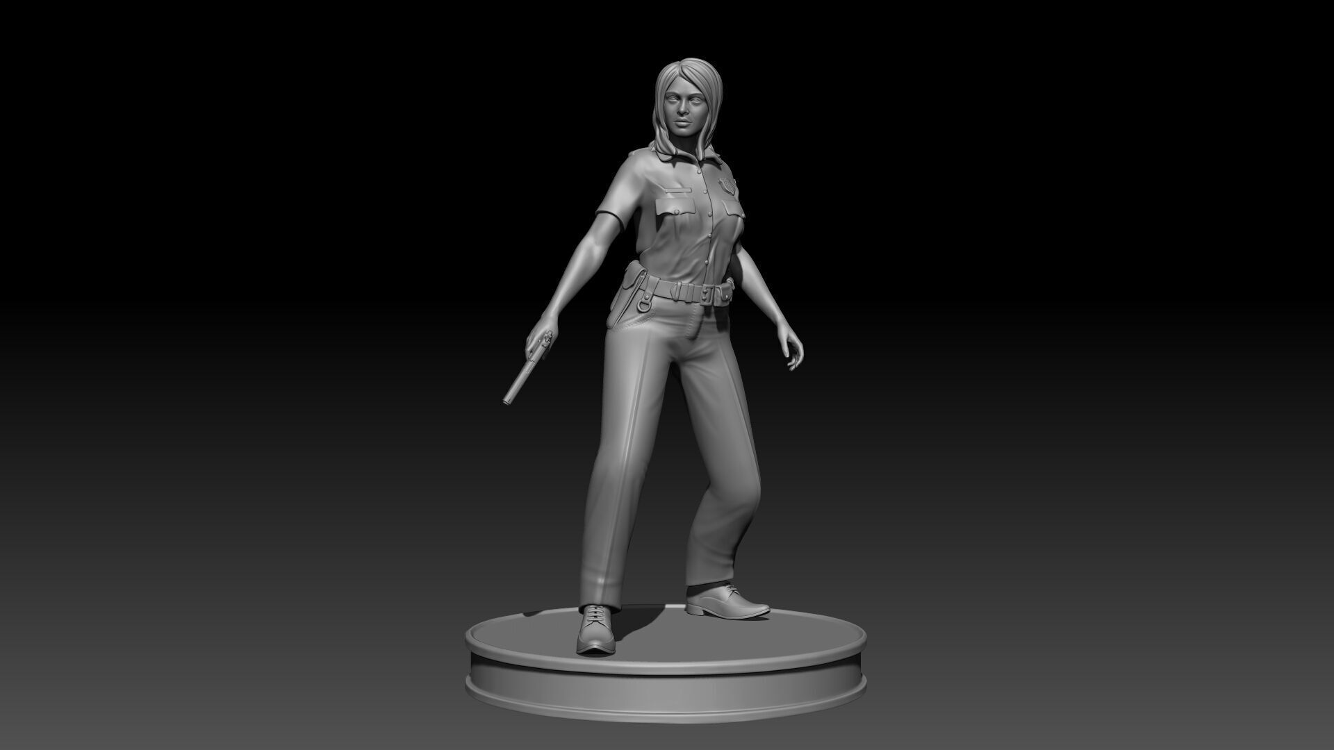  Police Girl for 3d Print 3D print model_2